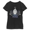Disney Frozen 2 Free Olaf Hugs Girl's Solid Crew Tee, Black, Small view 1