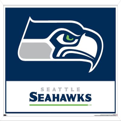 NFL Seattle Seahawks - Logo 21 Wall Poster, 34L" x 22.4W", White Framed Version