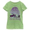 Disney Frozen 2 Life Journey Girl's Heather Crew Tee, Green Apple, Small view 1