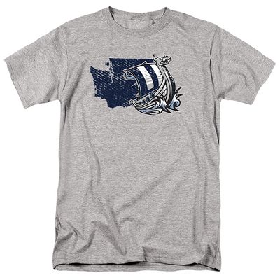 Western Washington University Official State Shape Unisex Adult T-Shirt, State Shape, 4X-Large