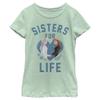 Disney Frozen 2 Sisters for Life Girl's Heather Crew Tee, Mint, Large view 1