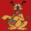 Disney Characters Pluto Holiday Colors Girl's Solid Crew Tee, Red, Medium view 3