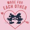 Disney Characters Heart Polka Dot Silhouette Girl's Solid Crew Tee, Light Pink, X-Large view 3