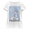 Disney Frozen 2 Olaf Cut Out Girl's Solid Crew Tee, White, X-Small view 1