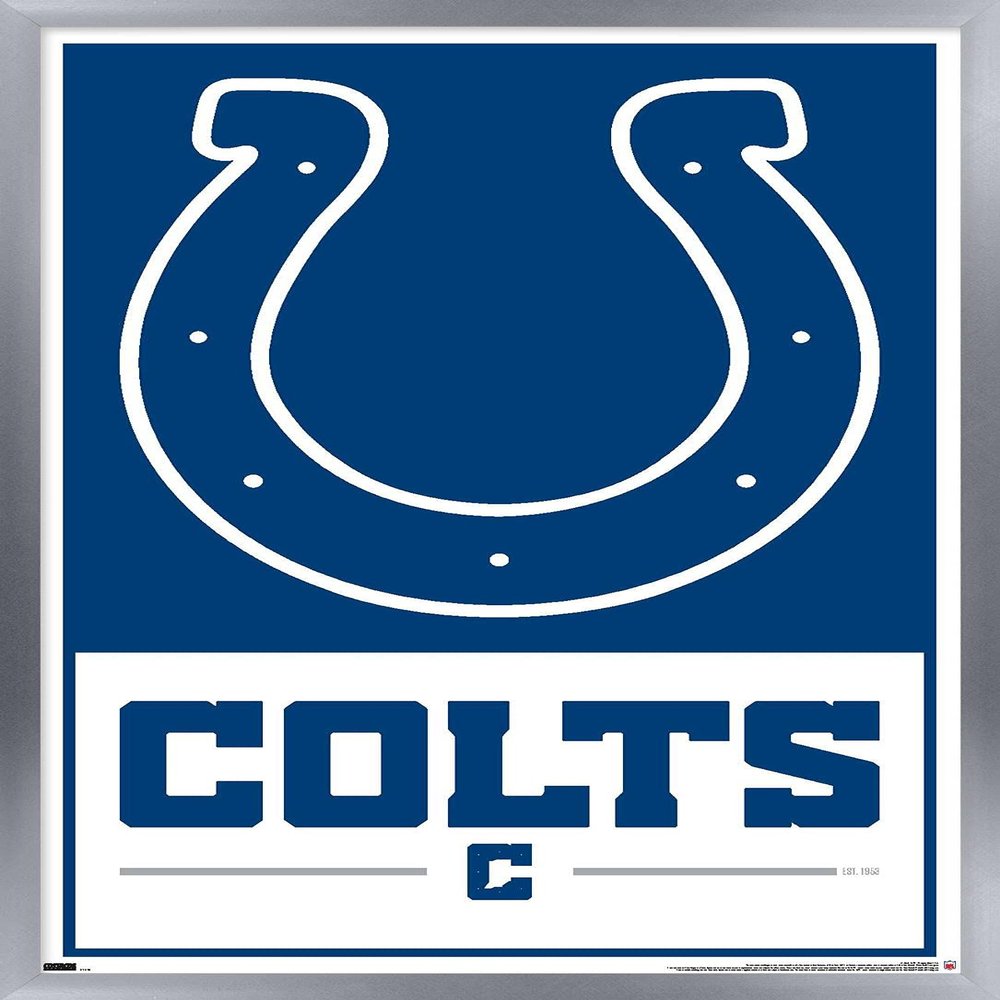 NFL Indianapolis Colts - Logo 21 Wall Poster, 34L" x 22.4W", Silver Framed Version