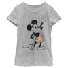 Disney Girl's Mickey & Friends Tie-Dye Mickey T-Shirt - Athletic Heather - Medium view 2
