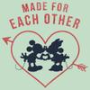 Disney Characters Heart Polka Dot Silhouette Girl's Heather Crew Tee, Mint, Large view 3