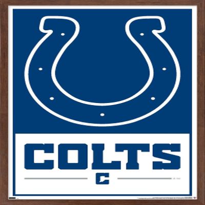 NFL Indianapolis Colts - Logo 21 Wall Poster, 34L" x 22.4W", Mahogany Framed Version