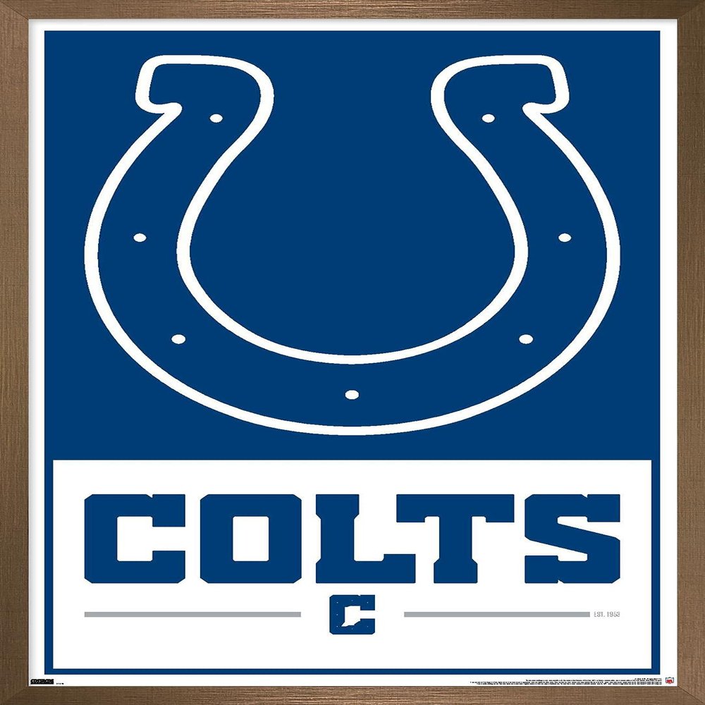 NFL Indianapolis Colts - Logo 21 Wall Poster, 34L" x 22.4W", Bronze Framed Version