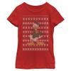 Disney Characters Donald Sweater Girl's Solid Crew Tee, Red, X-Small view 1