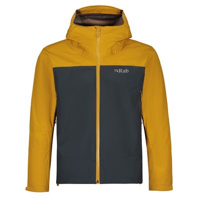 Rab Men's Arc Eco Waterproof Breathable Jacket for Hiking & Skiing - Dark Butternut/Beluga - Large