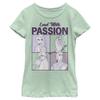 Disney Frozen 2 Lead with Passion Girl's Heather Crew Tee, Mint, Small view 1