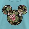 Girl's Mickey & Friends Floral Face T-Shirt - Tahiti Blue - X Small view 3