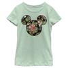 Girl's Mickey & Friends Mickey Mouse Floral Silhouette T-Shirt - Mint - X Large view 2