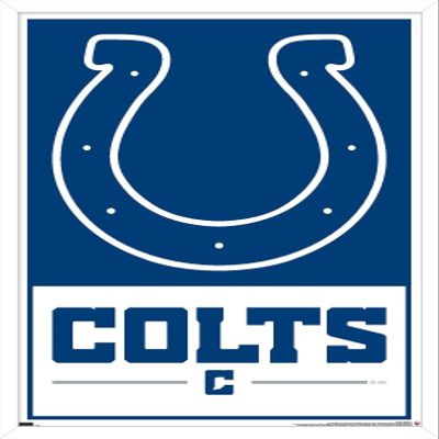 NFL Indianapolis Colts - Logo 21 Wall Poster, 34L" x 22.4W", White Framed Version