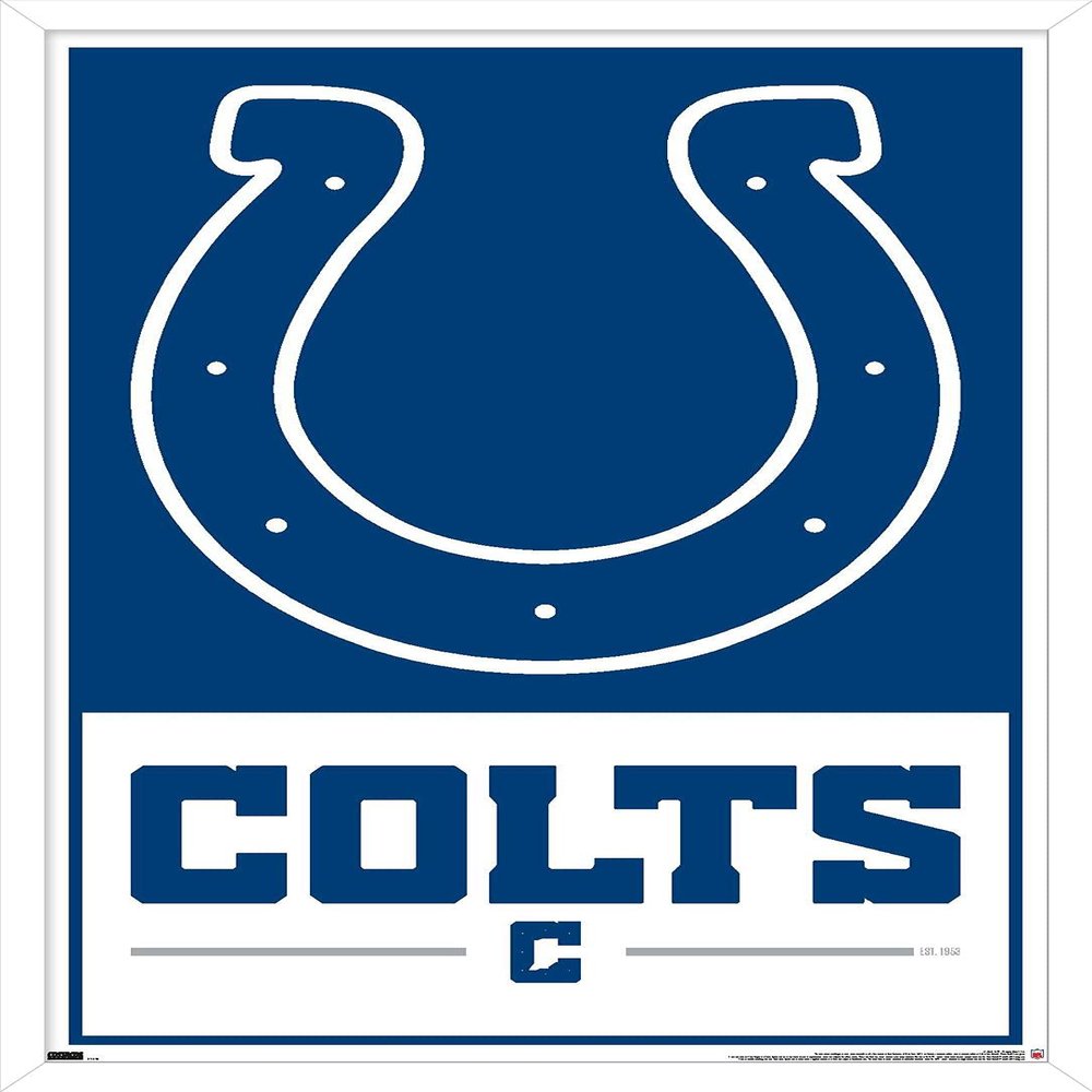 NFL Indianapolis Colts - Logo 21 Wall Poster, 34L" x 22.4W", White Framed Version