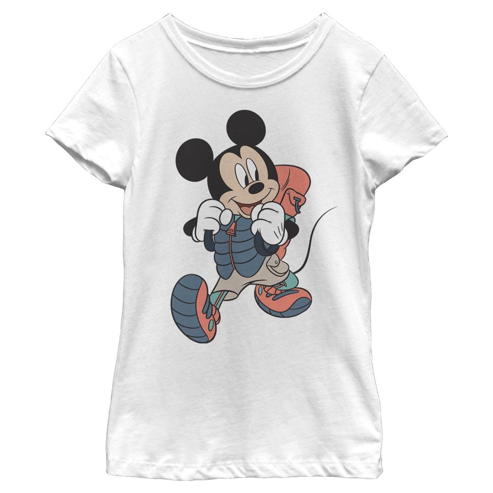 Disney Girl's Mickey & Friends Backpacking T-Shirt - White - Small