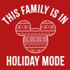 Disney Characters Family Holiday Mode Girl's Solid Crew Tee, Red, Large view 3
