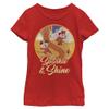Disney Characters Sparkle and Shine Girl's Solid Crew Tee, Red, X-Small view 1