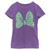 Disney Characters Clover Bow Girl's Heather Crew Tee, Purple Berry, Large view 2