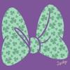 Disney Characters Clover Bow Girl's Heather Crew Tee, Purple Berry, Large view 3