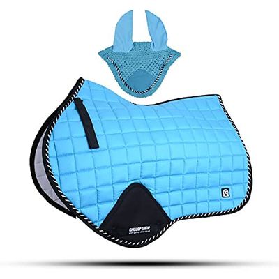GLP Close Contact Jumping Saddle Cloth Numnah Saddle Pads Free Ear (Ship from USA) (Full, White)