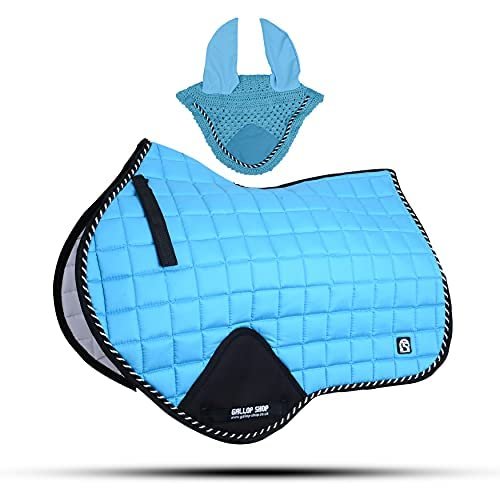 GLP Close Contact Jumping Saddle Cloth Numnah Saddle Pads Free Ear (Ship from USA) (Full, White)