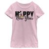Disney Characters Mickey New Year Girl's Solid Crew Tee, Light Pink, X-Large view 1