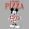 Boy's Mickey & Friends Mickey Mouse All You Need is Pizza T-Shirt - Athletic Heather - Large view 3