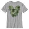 Boy's Mickey & Friends Mickey Mouse Monstera Silhouette T-Shirt - Athletic Heather - X Large view 1