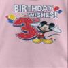 Disney Characters Mickey Birthday 3 Girl's Solid Crew Tee, Light Pink, X-Small view 2