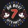 Disney Characters Oh Boy Mickey 7 Girl's Solid Crew Tee, Black, Medium view 2
