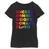 Disney Characters Prideful Friends Girl's Solid Crew Tee, Black, X-Large view 1