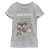 Disney Girl's Mickey & Friends Mickey and Friends Retro Group T-Shirt - Athletic Heather - X Small view 2