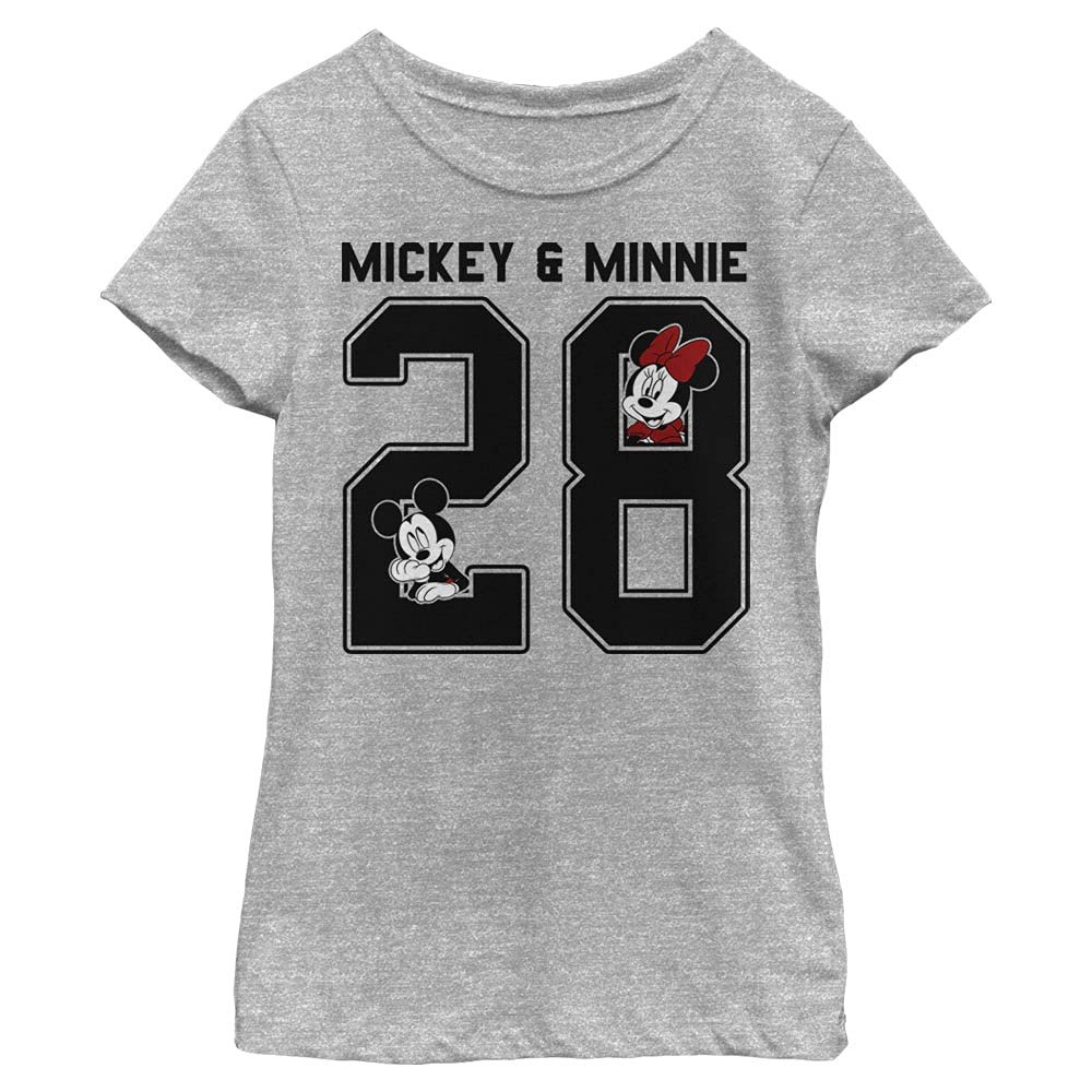 Disney Mickey & Friends 28 Collegiate Girls T-Shirt Athletic Heather