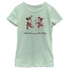 Disney Characters Vintage Holiday Skaters Girl's Heather Crew Tee, Mint, Large view 1