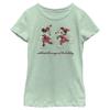 Disney Characters Vintage Holiday Skaters Girl's Heather Crew Tee, Mint, Large view 2