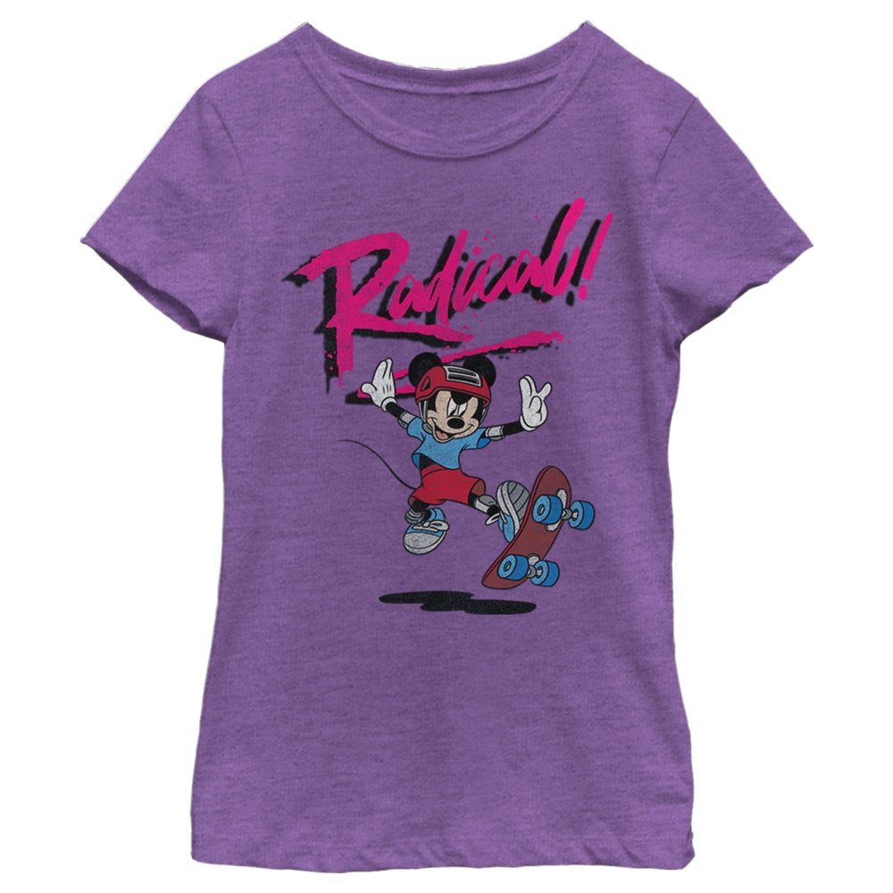 Disney Girl's Mickey & Friends Mickey Radical T-Shirt - Purple Berry - X Small