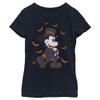 Disney Mickey & Friends Halloween Mickey Vampire Portrait Girls T-Shirt Navy Blue view 1
