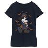 Disney Mickey & Friends Halloween Mickey Vampire Portrait Girls T-Shirt Navy Blue view 2