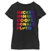 Disney Characters Prideful Friends Girl's Solid Crew Tee, Black, Medium view 2