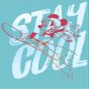 Disney Characters Snowboard Cool Girl's Solid Crew Tee, Tahiti Blue, Small view 2