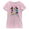 Disney Characters Endless Love Girl's Solid Crew Tee, Light Pink, Large view 1