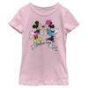 Disney Characters Endless Love Girl's Solid Crew Tee, Light Pink, Large view 2