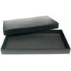 Black Jewelry Display Case (Removable Magnetic Lid) w/ 1 Tray Insert (Blue Foam 72-Slot Ring Display) view 2