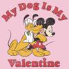 Disney Characters Love My Dog Girl's Solid Crew Tee, Light Pink, Small view 3