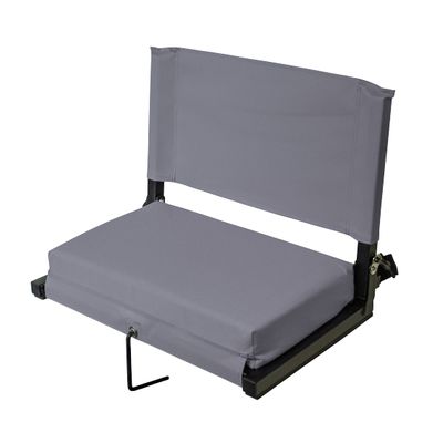 Outdoor Leisure Stadium Chairs for Bleachers with Back Support Products, Extra-Large Ultra-Padded Seat for Complete Comfort, Easy Carry Handle with Adjustable Shoulder Strap,GRAY,STADGYXL