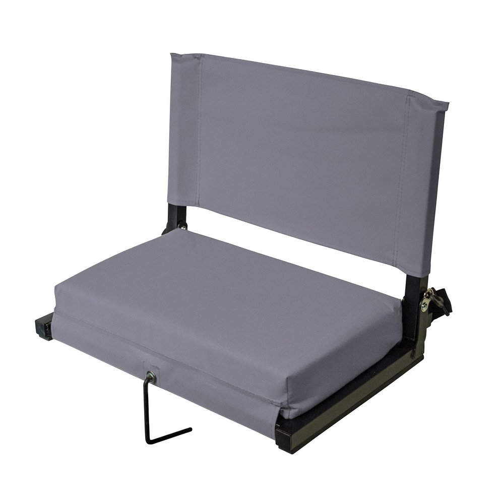 Outdoor Leisure Stadium Chairs for Bleachers with Back Support Products, Extra-Large Ultra-Padded Seat for Complete Comfort, Easy Carry Handle with Adjustable Shoulder Strap,GRAY,STADGYXL