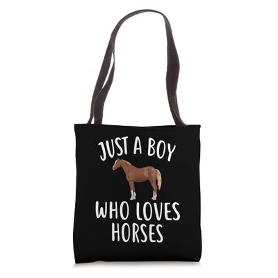 Just A Boy who loves HORSES Shirt Funny HORSE Tote Bag