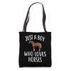 Just A Boy who loves HORSES Shirt Funny HORSE Tote Bag view 1